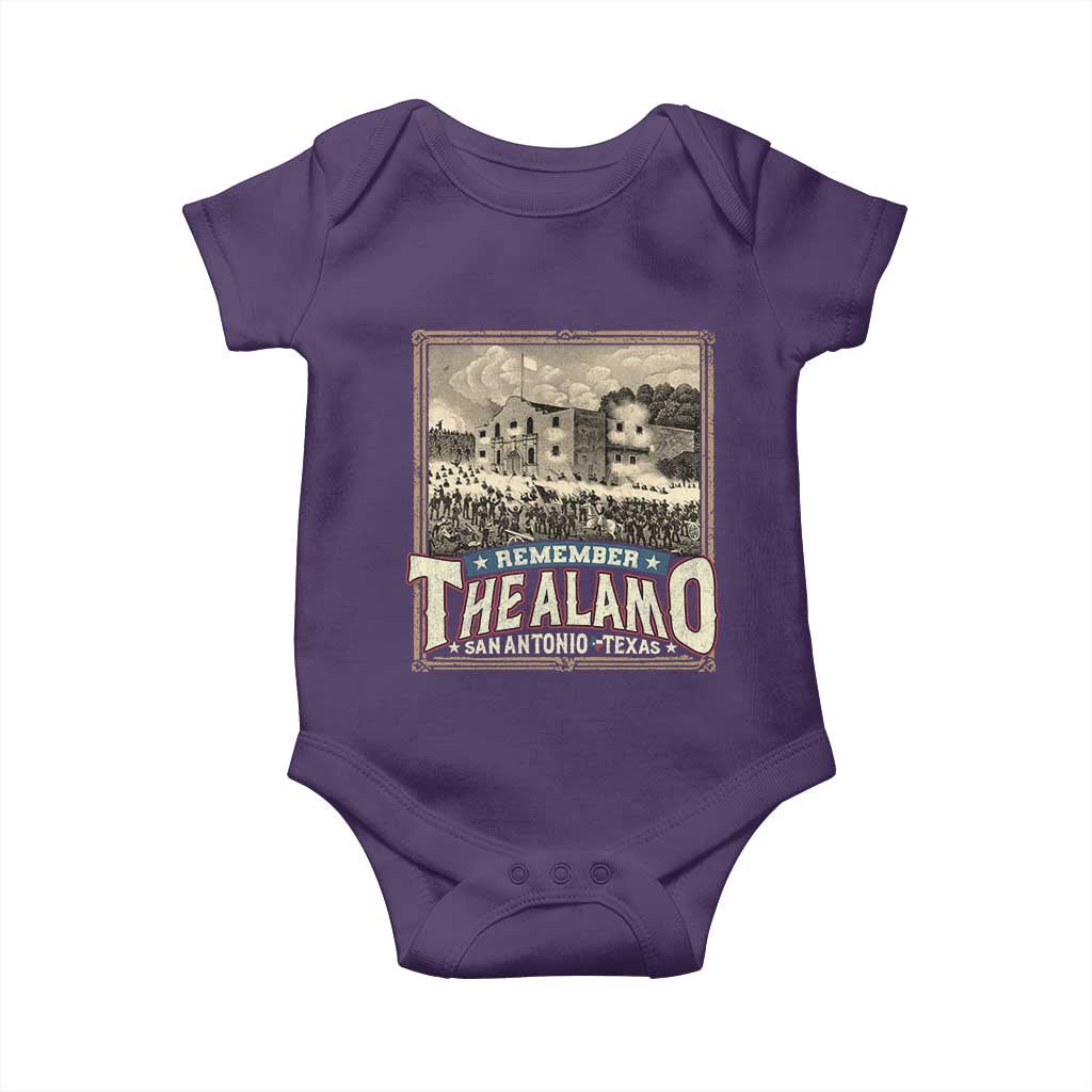 Texas Remember The Alamo Baby Onesie San Antonio Alamo War History Lover TS09 Purple Print Your Wear
