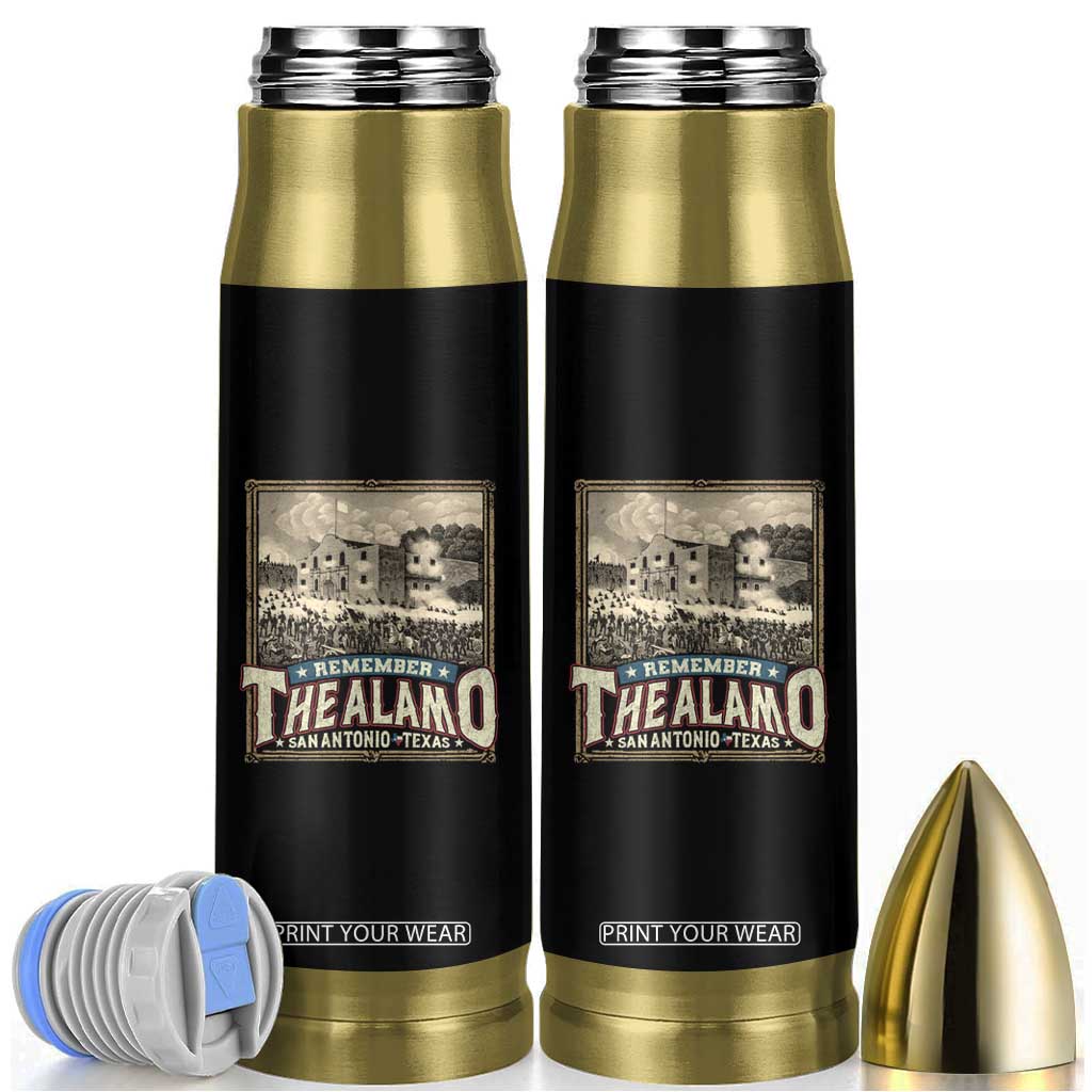 Texas Remember The Alamo Bullet Tumbler San Antonio Alamo War History Lover TS09 Black Print Your Wear