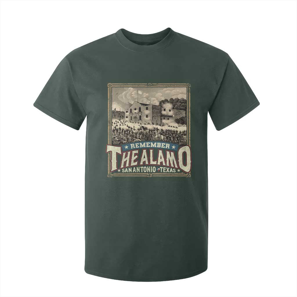 Texas Remember The Alamo T Shirt For Kid San Antonio Alamo War History Lover TS09 Dark Forest Green Print Your Wear