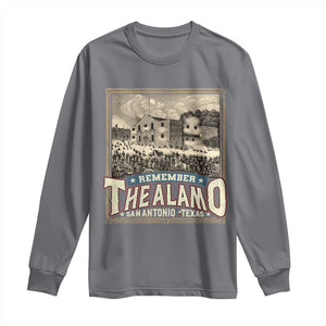 Texas Remember The Alamo Long Sleeve Shirt San Antonio Alamo War History Lover TS09 Charcoal Print Your Wear