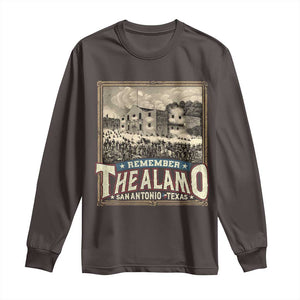 Texas Remember The Alamo Long Sleeve Shirt San Antonio Alamo War History Lover TS09 Dark Chocolate Print Your Wear
