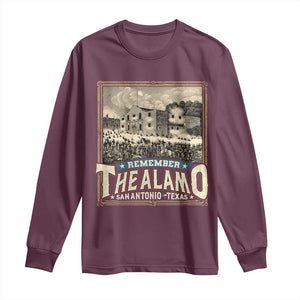 Texas Remember The Alamo Long Sleeve Shirt San Antonio Alamo War History Lover TS09 Maroon Print Your Wear