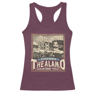 Texas Remember The Alamo Racerback Tank Top San Antonio Alamo War History Lover TS09 Maroon Print Your Wear