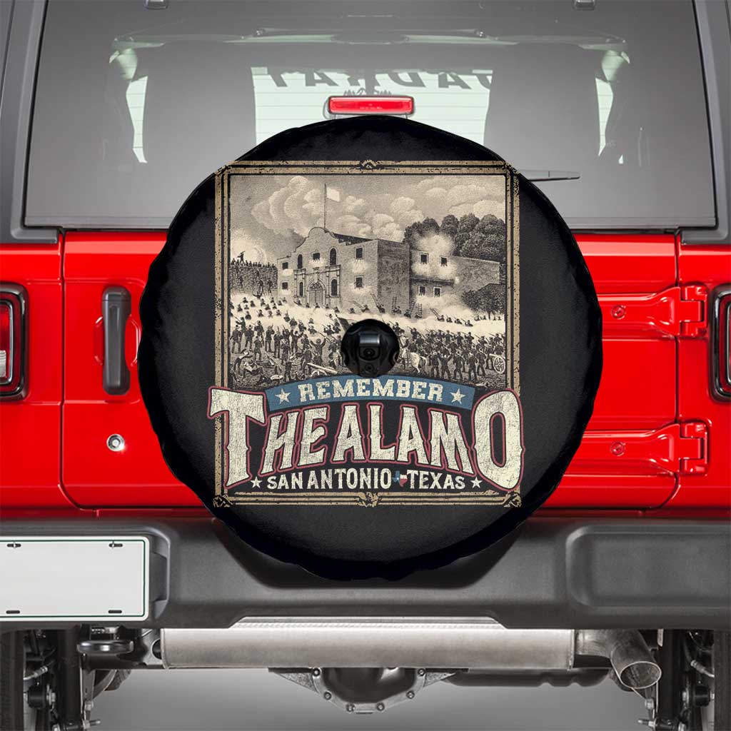 Texas Remember The Alamo Spare Tire Cover San Antonio Alamo War History Lover TS09 Black Print Your Wear