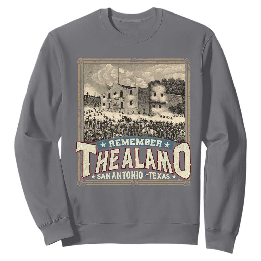Texas Remember The Alamo Sweatshirt San Antonio Alamo War History Lover TS09 Charcoal Print Your Wear