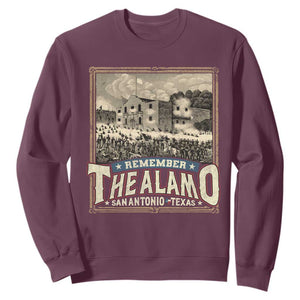 Texas Remember The Alamo Sweatshirt San Antonio Alamo War History Lover TS09 Maroon Print Your Wear