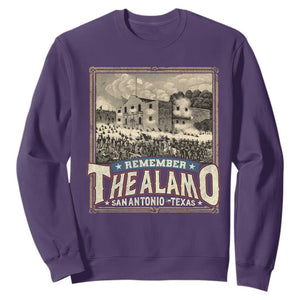 Texas Remember The Alamo Sweatshirt San Antonio Alamo War History Lover TS09 Purple Print Your Wear
