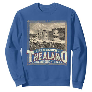Texas Remember The Alamo Sweatshirt San Antonio Alamo War History Lover TS09 Royal Blue Print Your Wear