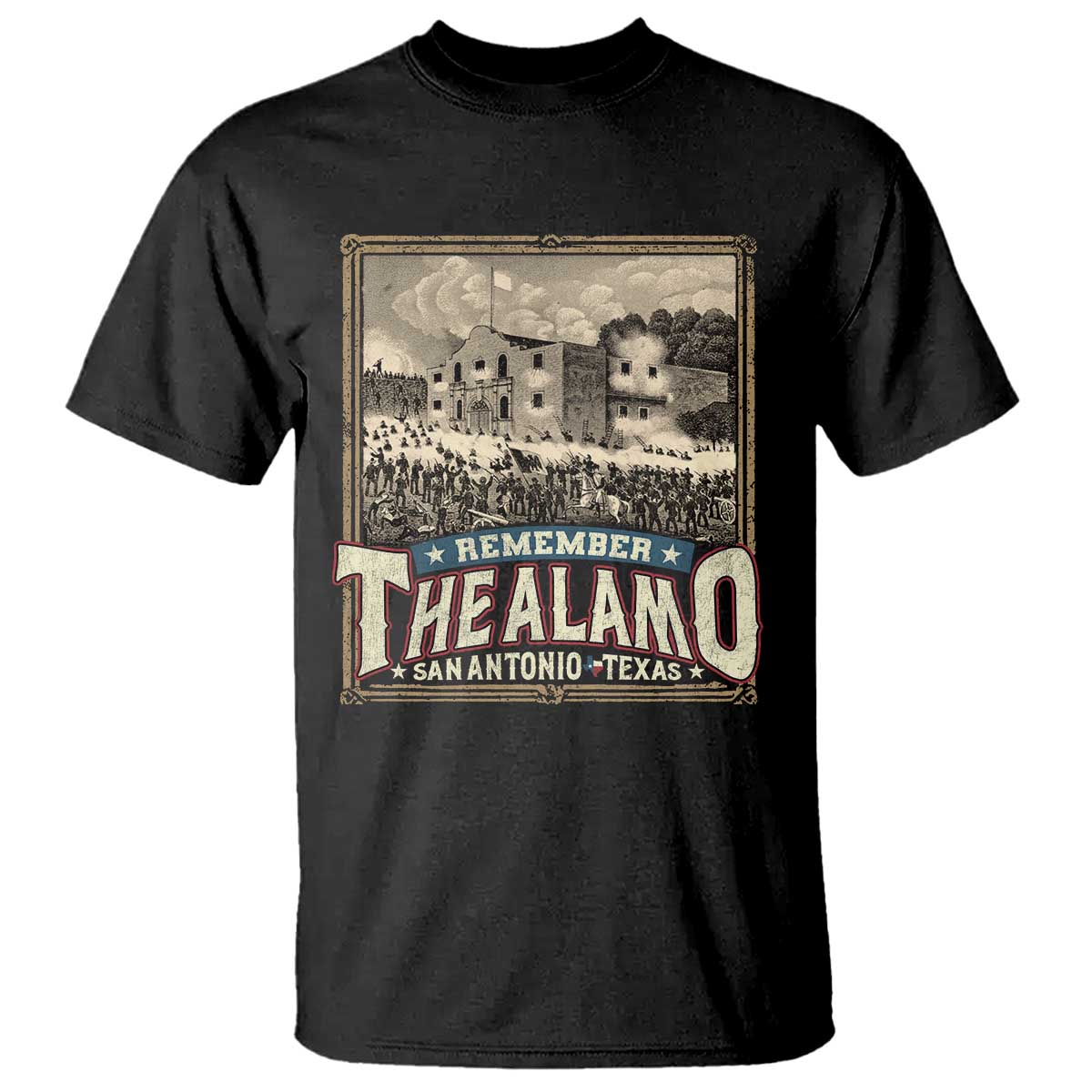 Texas Remember The Alamo T Shirt San Antonio Alamo War History Lover TS09 Black Print Your Wear