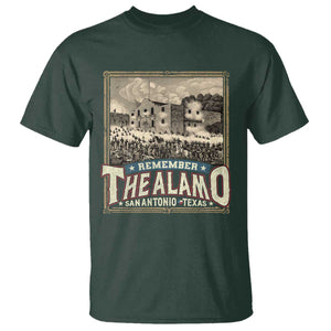 Texas Remember The Alamo T Shirt San Antonio Alamo War History Lover TS09 Dark Forest Green Print Your Wear