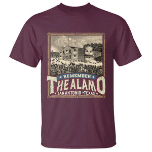 Texas Remember The Alamo T Shirt San Antonio Alamo War History Lover TS09 Maroon Print Your Wear
