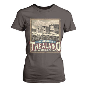 Texas Remember The Alamo T Shirt For Women San Antonio Alamo War History Lover TS09 Dark Chocolate Print Your Wear