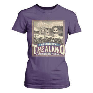 Texas Remember The Alamo T Shirt For Women San Antonio Alamo War History Lover TS09 Purple Print Your Wear