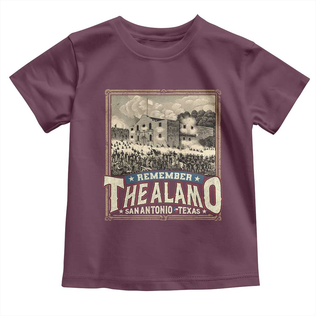 Texas Remember The Alamo Toddler T Shirt San Antonio Alamo War History Lover TS09 Maroon Print Your Wear