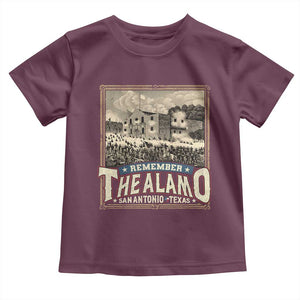 Texas Remember The Alamo Toddler T Shirt San Antonio Alamo War History Lover TS09 Maroon Print Your Wear