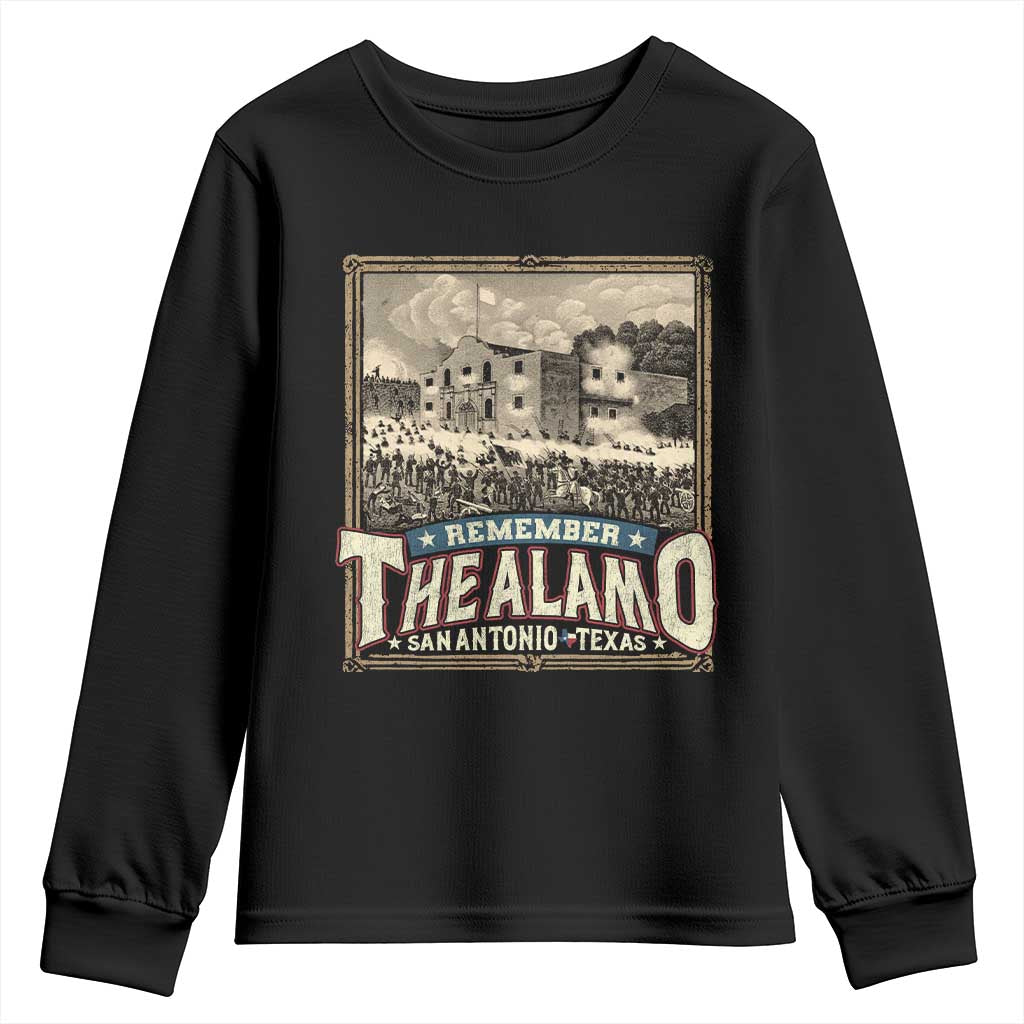 Texas Remember The Alamo Youth Sweatshirt San Antonio Alamo War History Lover TS09 Black Print Your Wear