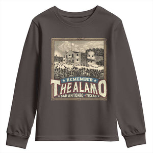 Texas Remember The Alamo Youth Sweatshirt San Antonio Alamo War History Lover TS09 Dark Chocolate Print Your Wear