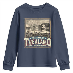 Texas Remember The Alamo Youth Sweatshirt San Antonio Alamo War History Lover TS09 Navy Print Your Wear