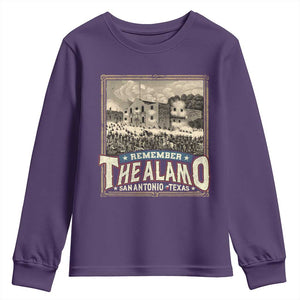 Texas Remember The Alamo Youth Sweatshirt San Antonio Alamo War History Lover TS09 Purple Print Your Wear