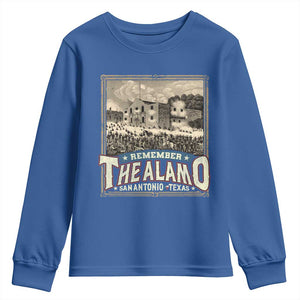 Texas Remember The Alamo Youth Sweatshirt San Antonio Alamo War History Lover TS09 Royal Blue Print Your Wear