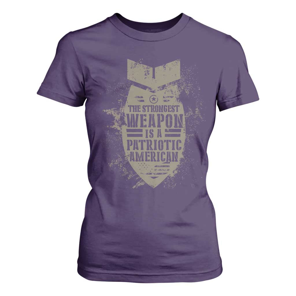 The Strongest Weapon Is A Patriotic T Shirt For Women TS09 Purple Print Your Wear