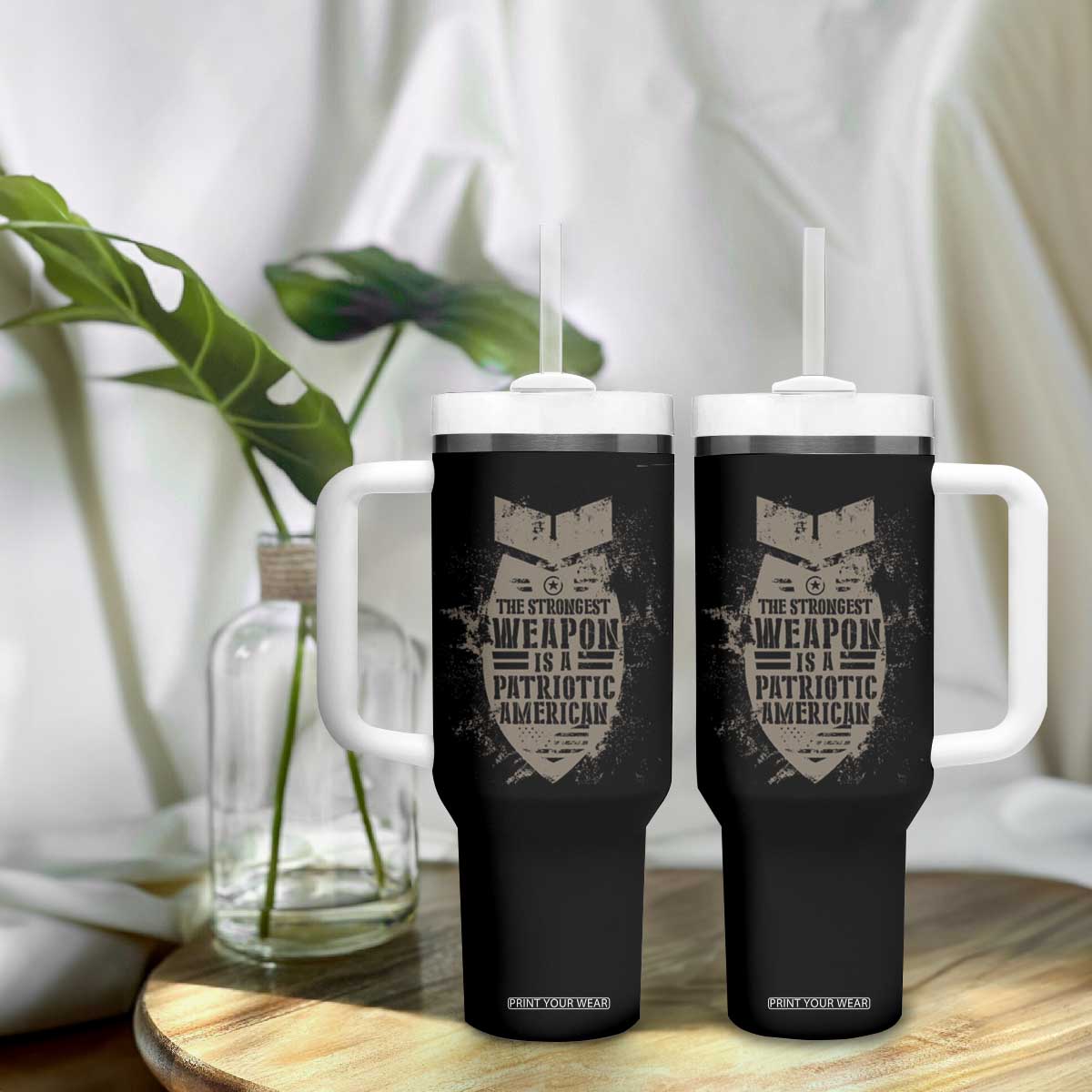 The Strongest Weapon Is A Patriotic Tumbler With Handle TS09 Print Your Wear