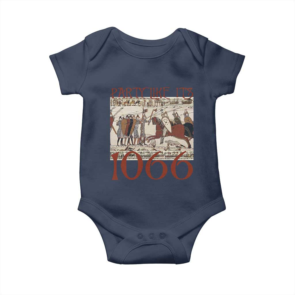 Medieval Bayeux Tapestry Hastings 1066 Baby Onesie Funny Party Like It's 1066 History Lover TS09 Navy Print Your Wear