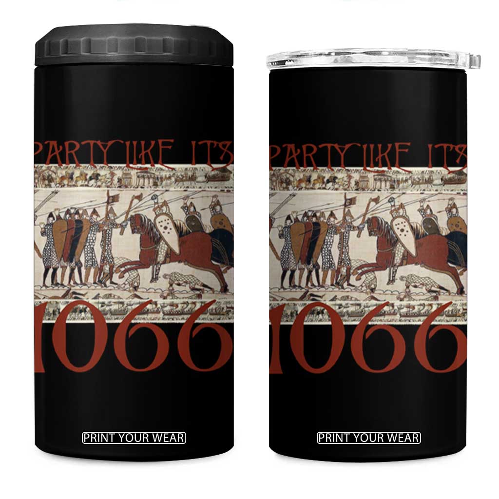 Medieval Bayeux Tapestry Hastings 1066 4 in 1 Can Cooler Tumbler Funny Party Like It's 1066 History Lover TS09 One Size: 16 oz Black Print Your Wear
