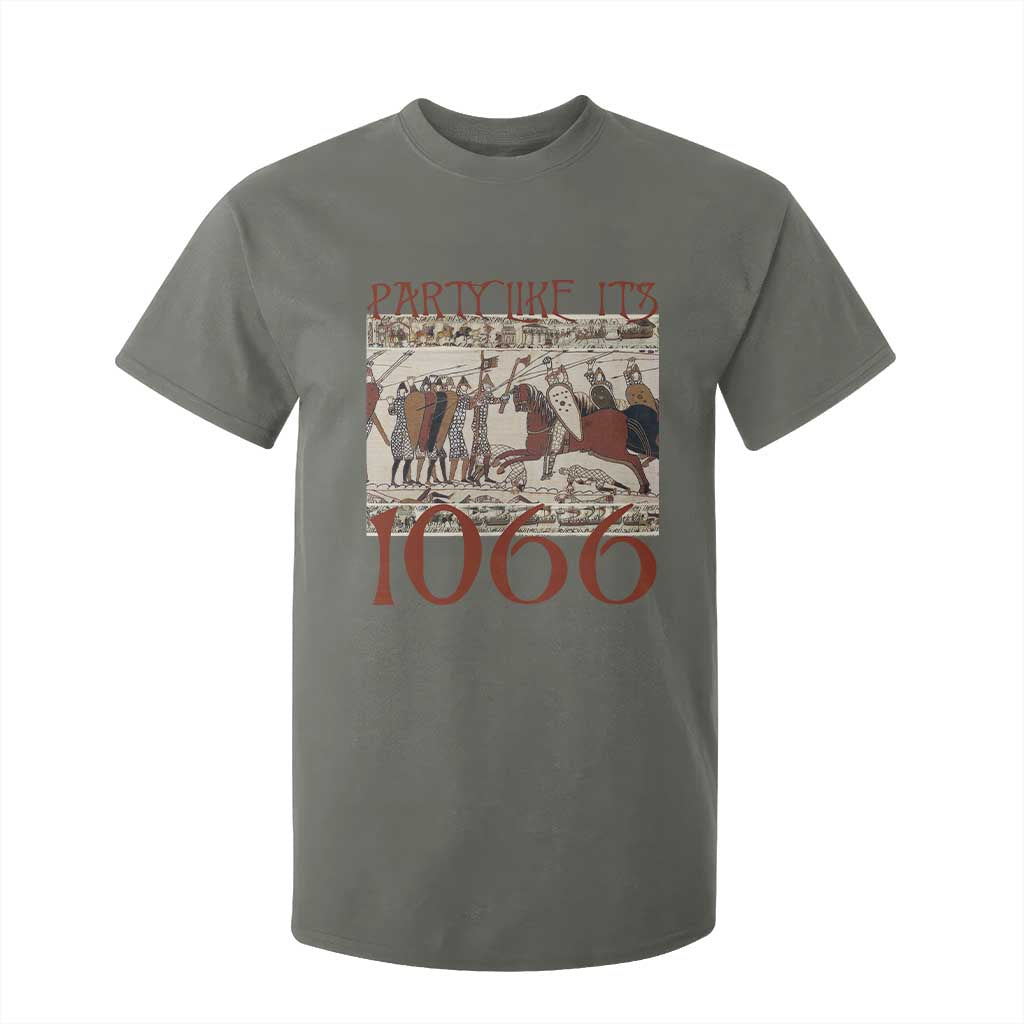 Medieval Bayeux Tapestry Hastings 1066 T Shirt For Kid Funny Party Like It's 1066 History Lover TS09 Military Green Print Your Wear