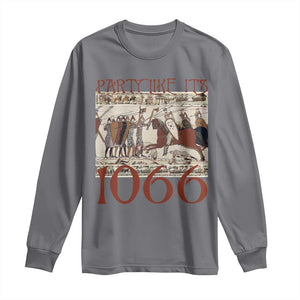 Medieval Bayeux Tapestry Hastings 1066 Long Sleeve Shirt Funny Party Like It's 1066 History Lover TS09 Charcoal Print Your Wear