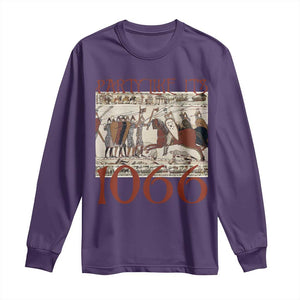 Medieval Bayeux Tapestry Hastings 1066 Long Sleeve Shirt Funny Party Like It's 1066 History Lover TS09 Purple Print Your Wear