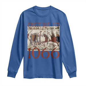 Medieval Bayeux Tapestry Hastings 1066 Long Sleeve Shirt Funny Party Like It's 1066 History Lover TS09 Royal Blue Print Your Wear