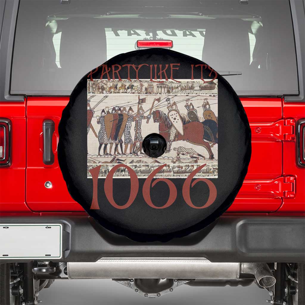 Medieval Bayeux Tapestry Hastings 1066 Spare Tire Cover Funny Party Like It's 1066 History Lover TS09 Black Print Your Wear