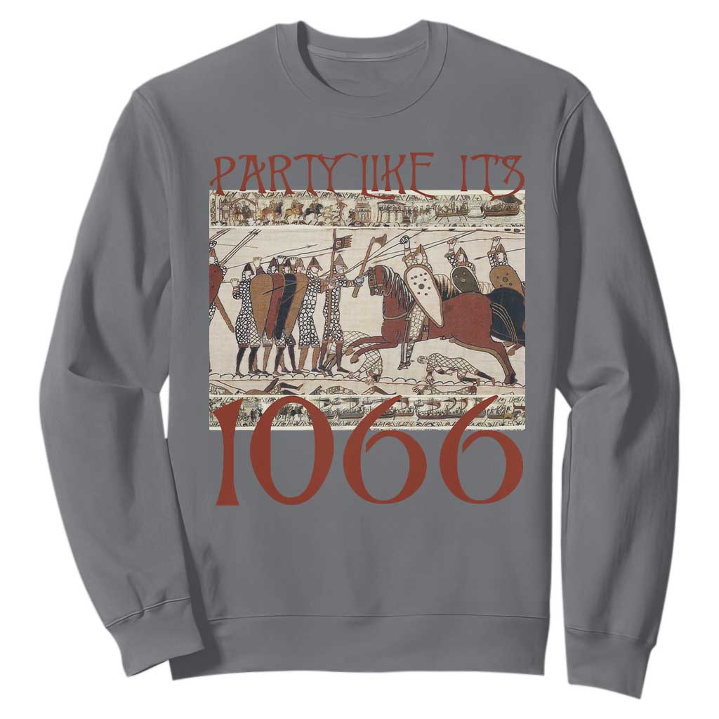 Medieval Bayeux Tapestry Hastings 1066 Sweatshirt Funny Party Like It's 1066 History Lover TS09 Charcoal Print Your Wear