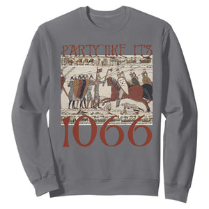 Medieval Bayeux Tapestry Hastings 1066 Sweatshirt Funny Party Like It's 1066 History Lover TS09 Charcoal Print Your Wear
