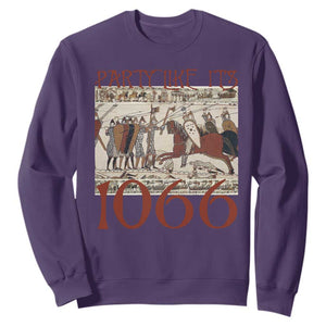 Medieval Bayeux Tapestry Hastings 1066 Sweatshirt Funny Party Like It's 1066 History Lover TS09 Purple Print Your Wear