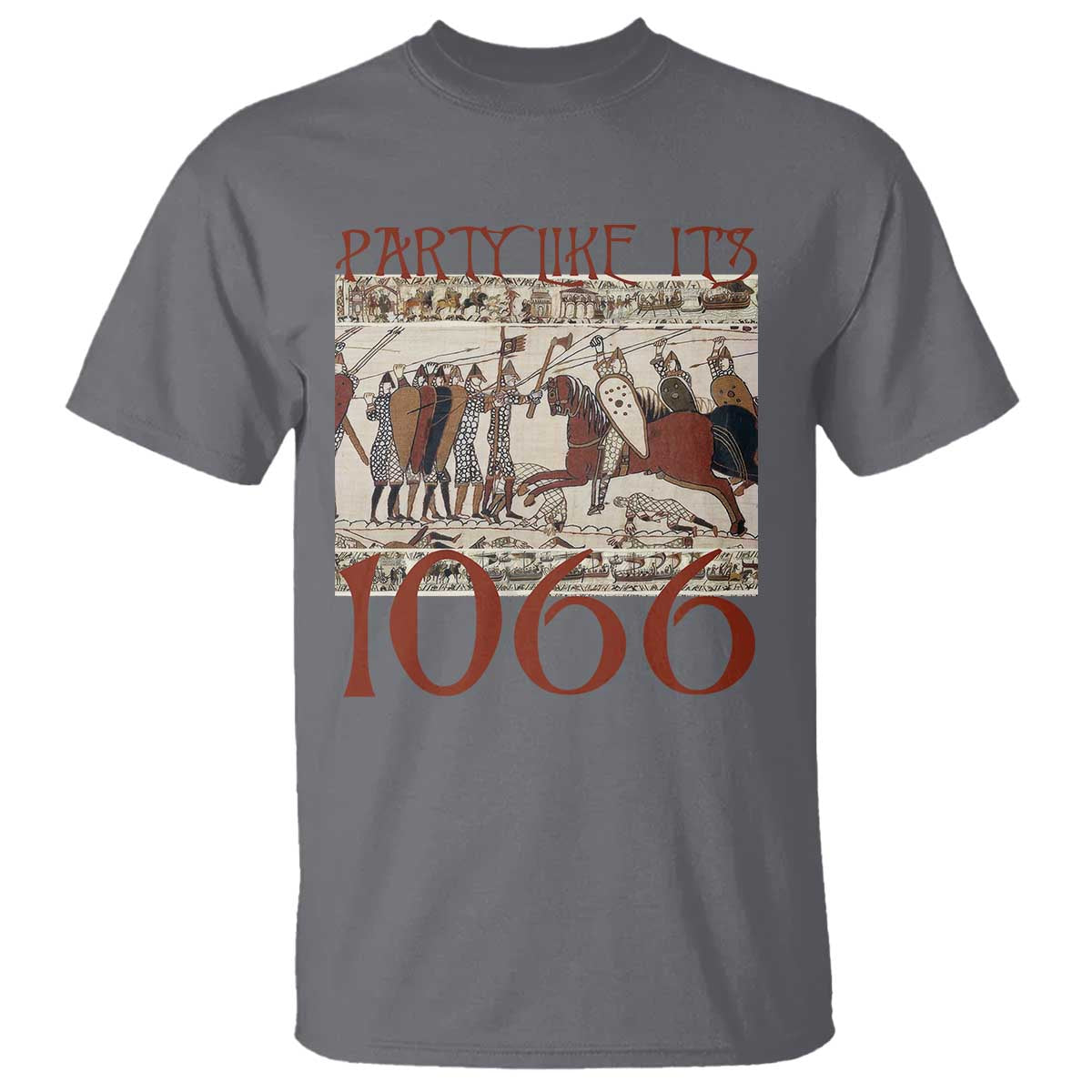 Medieval Bayeux Tapestry Hastings 1066 T Shirt Funny Party Like It's 1066 History Lover TS09 Charcoal Print Your Wear