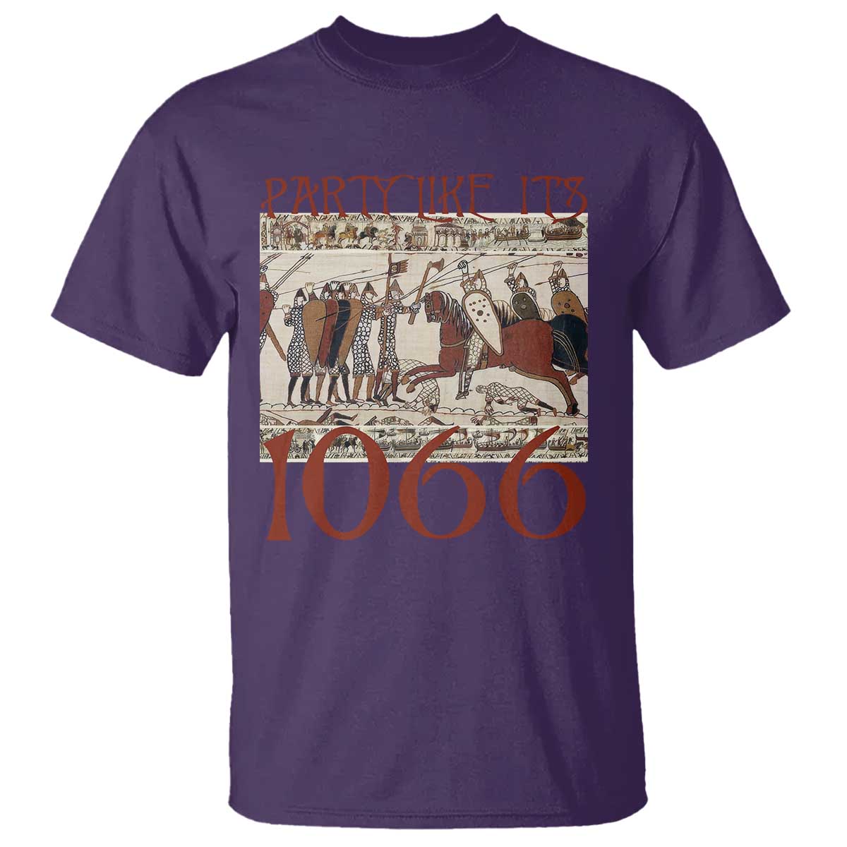 Medieval Bayeux Tapestry Hastings 1066 T Shirt Funny Party Like It's 1066 History Lover TS09 Purple Print Your Wear