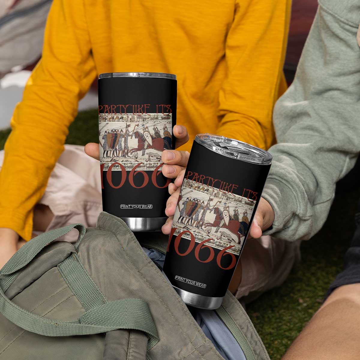 Medieval Bayeux Tapestry Hastings 1066 Tumbler Cup Funny Party Like It's 1066 History Lover TS09 Print Your Wear