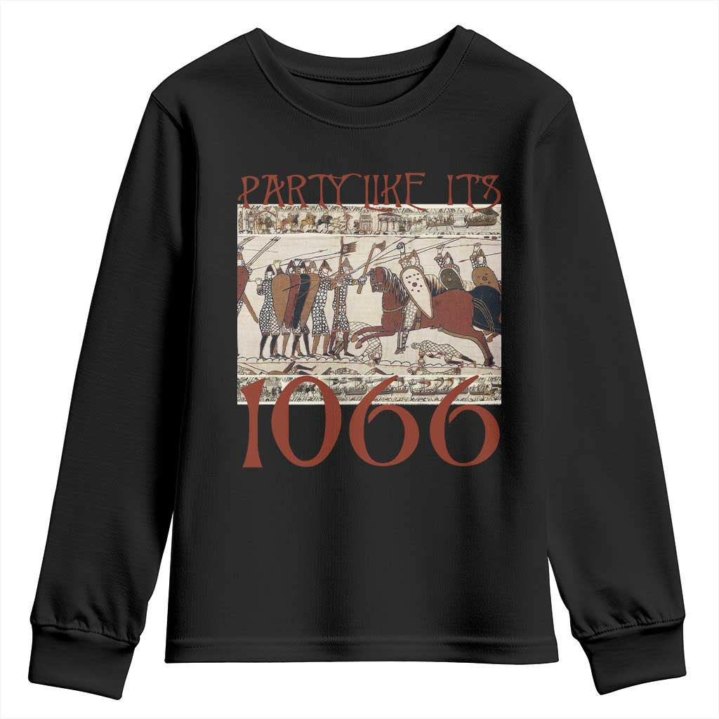 Medieval Bayeux Tapestry Hastings 1066 Youth Sweatshirt Funny Party Like It's 1066 History Lover TS09 Black Print Your Wear