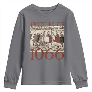 Medieval Bayeux Tapestry Hastings 1066 Youth Sweatshirt Funny Party Like It's 1066 History Lover TS09 Charcoal Print Your Wear