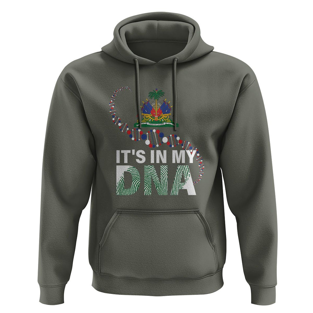 Haitian Hoodie It's In My DNA Haiti Patriotic TS09 Military Green Printyourwear