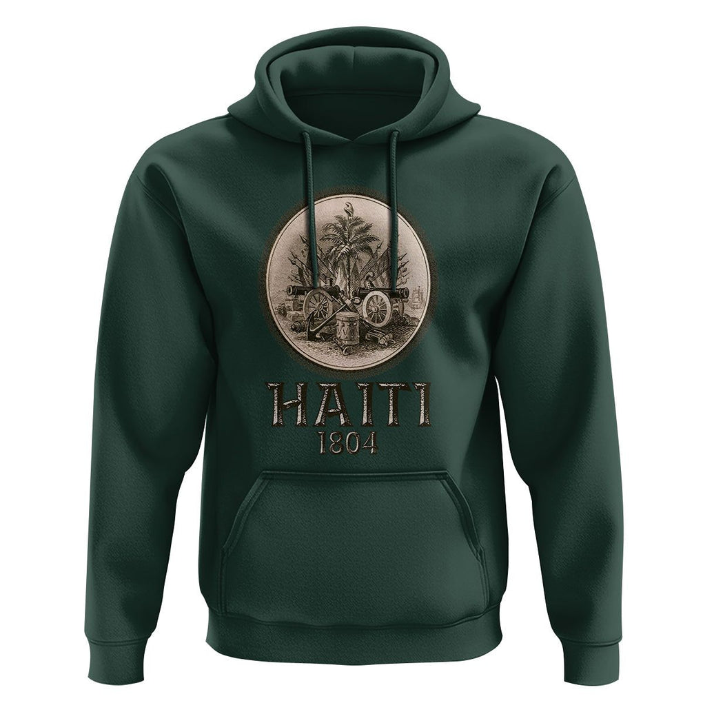 Haitian Hoodie Revolution 1804 Haiti Flag Vintage TS09 Dark Forest Green Printyourwear