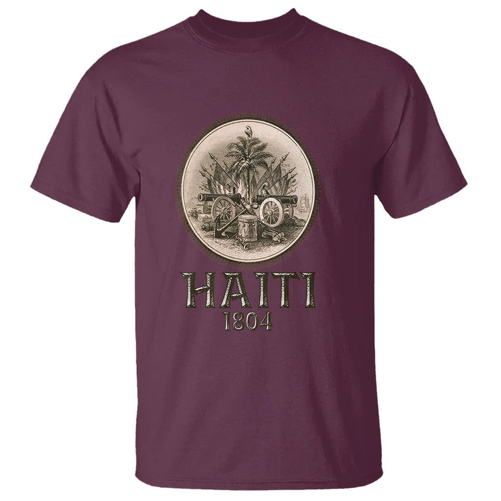 Haitian T Shirt Revolution 1804 Haiti Flag Vintage TS09 Maroon Printyourwear