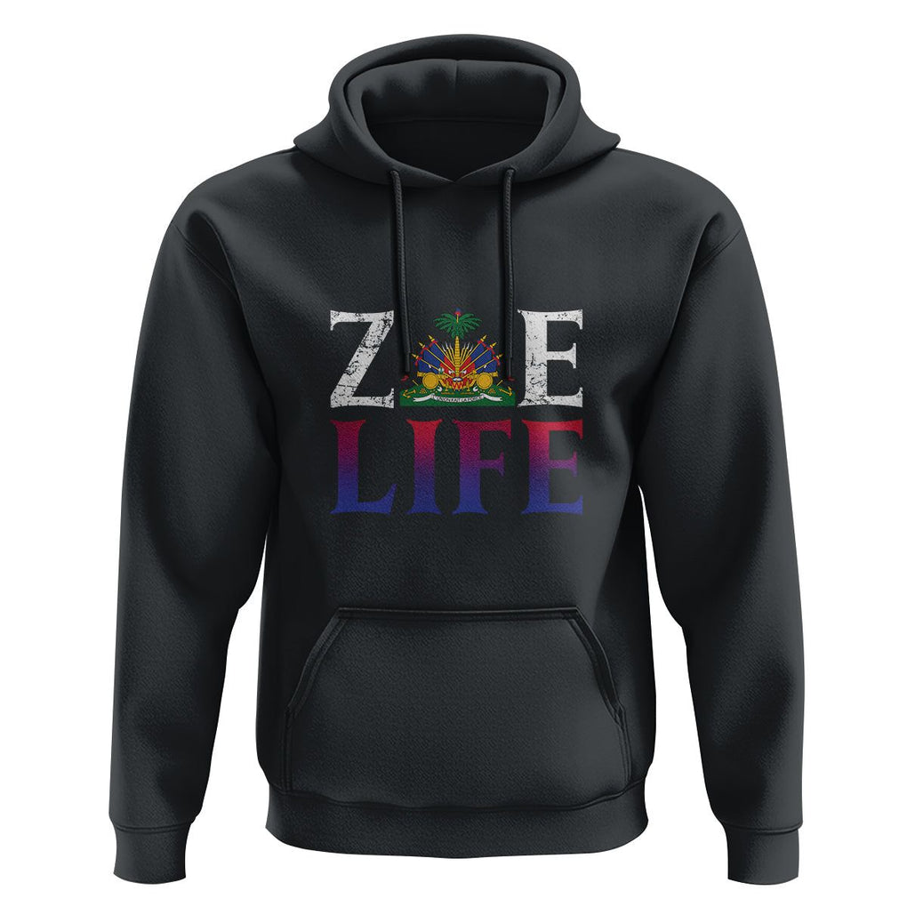 Haitian Hoodie Zoe Life Haiti Patriotic TS09 Black Printyourwear