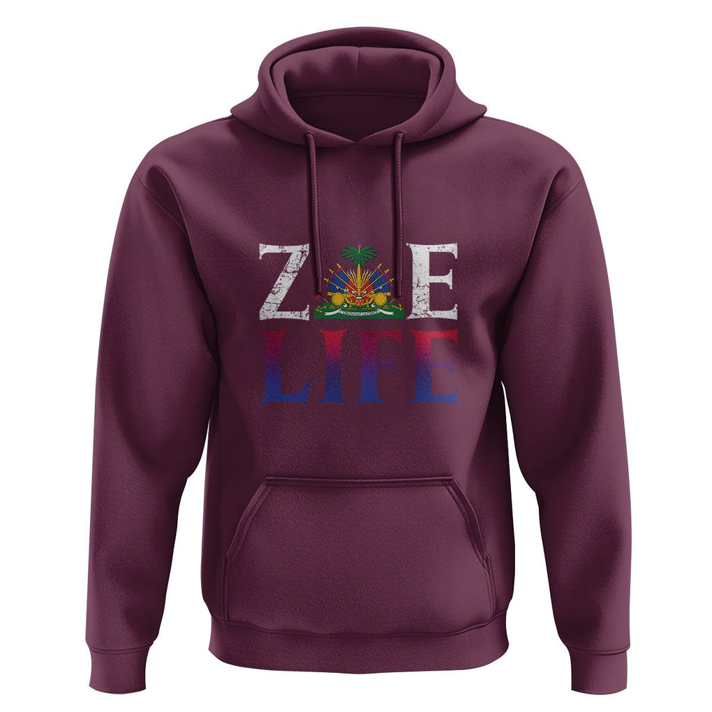 Haitian Hoodie Zoe Life Haiti Patriotic TS09 Maroon Printyourwear