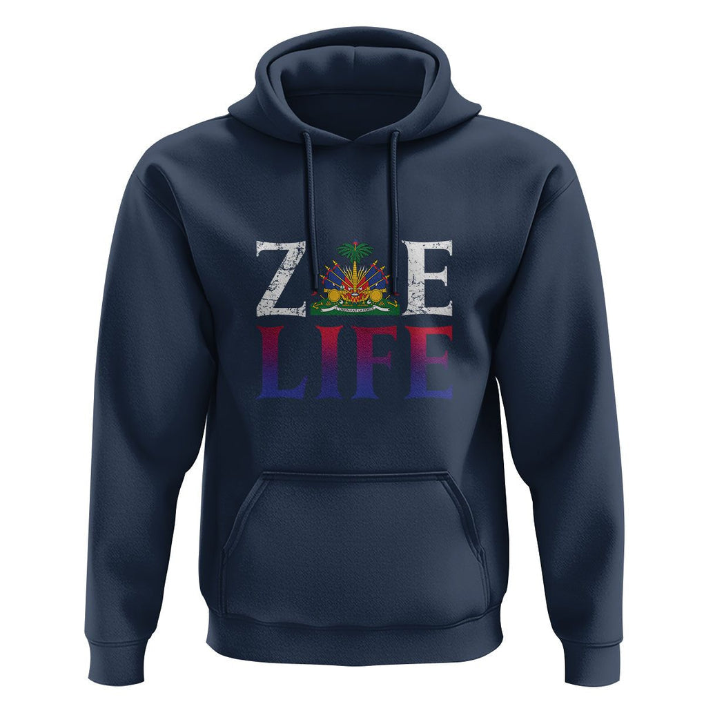 Haitian Hoodie Zoe Life Haiti Patriotic TS09 Navy Printyourwear