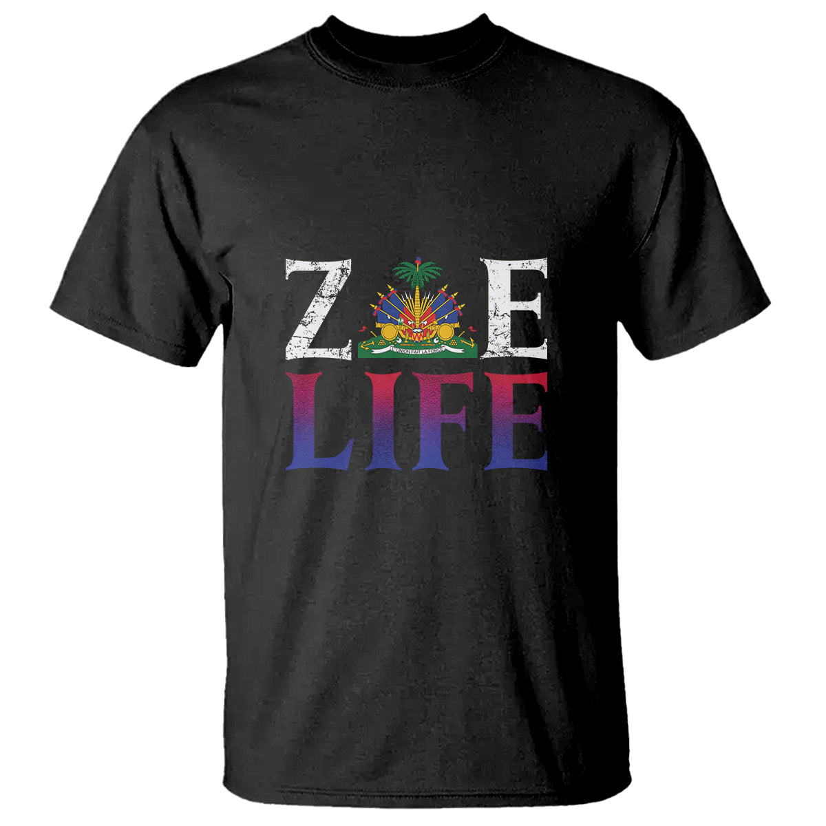 Haitian T Shirt Zoe Life Haiti Patriotic TS09 Black Printyourwear