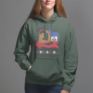 Haitian Queen Hoodie Proud Ayiti Woman Unbreakable Haiti TS09 Dark Forest Green Printyourwear