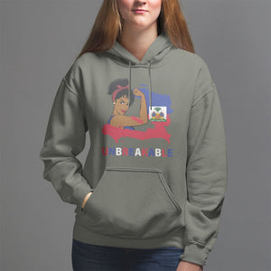 Haitian Queen Hoodie Proud Ayiti Woman Unbreakable Haiti TS09 Military Green Printyourwear